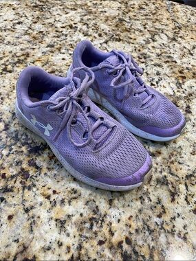 Under Armour Girls' Lavender/Purple Mesh Lace-Up Sneakers